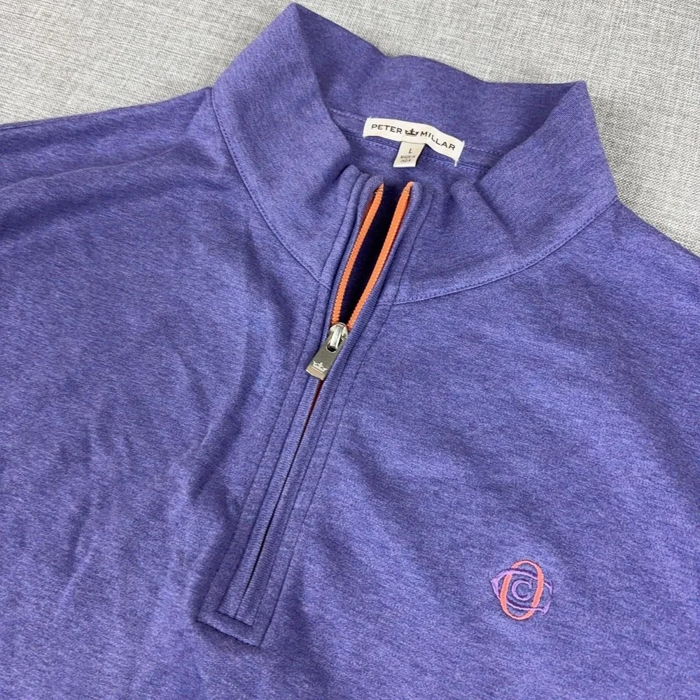 Peter Millar Oakmont Country Club Golf Vest Men's L Purple Full Zip Performance